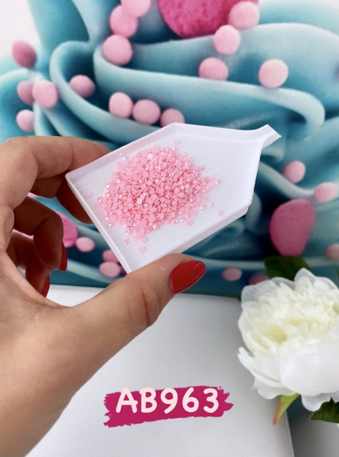 Diamond Painting - eckige AB Steine - 10g (Rot/Rosa Töne)