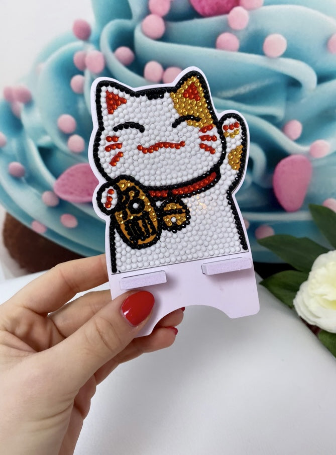 Diamond Painting Handy-Base (Winke-Katze)