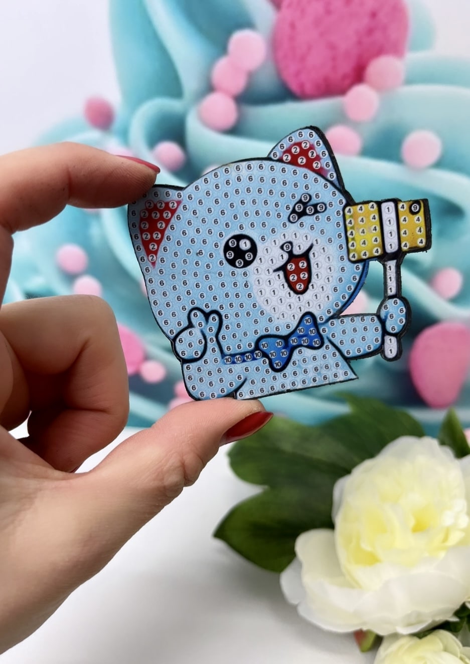 Diamond Painting Magnete "Katzenbande" 5Stk