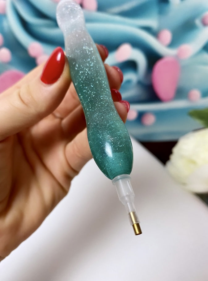 Diamond Painting Harz - Stift "Ergo" Glitzer (Petrol)