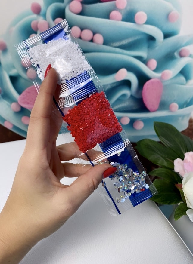 Diamond Painting X-MAS "Geschenkanhänger" rot/weiß