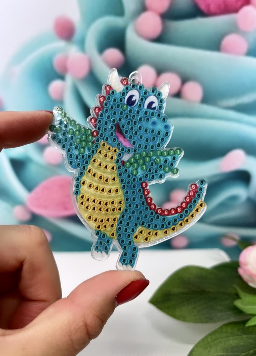 Diamond Painting Anhänger "Drachenbande" 5 Stück 5x7cm (AH71)