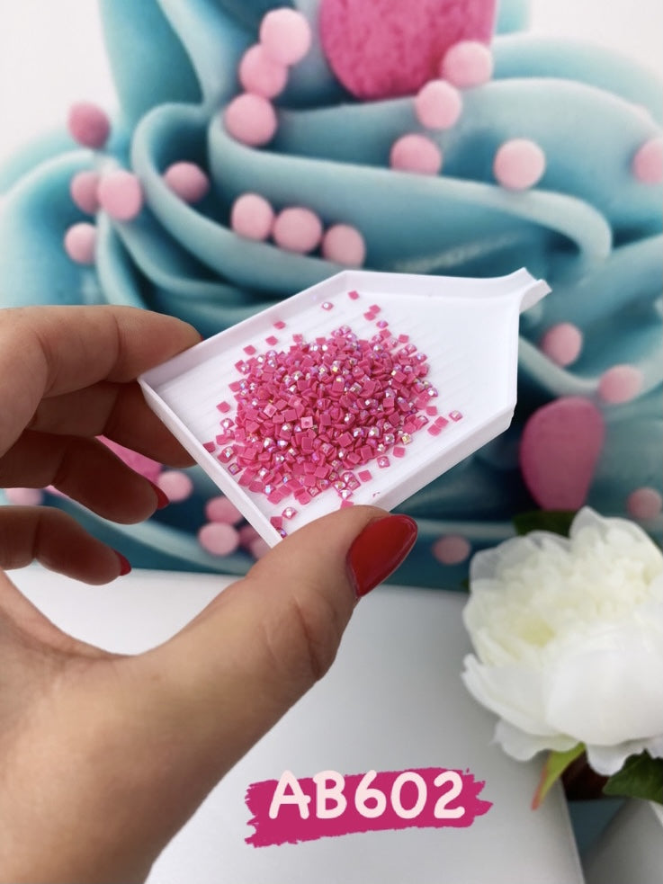 Diamond Painting - eckige AB Steine - 10g (Rot/Rosa Töne)