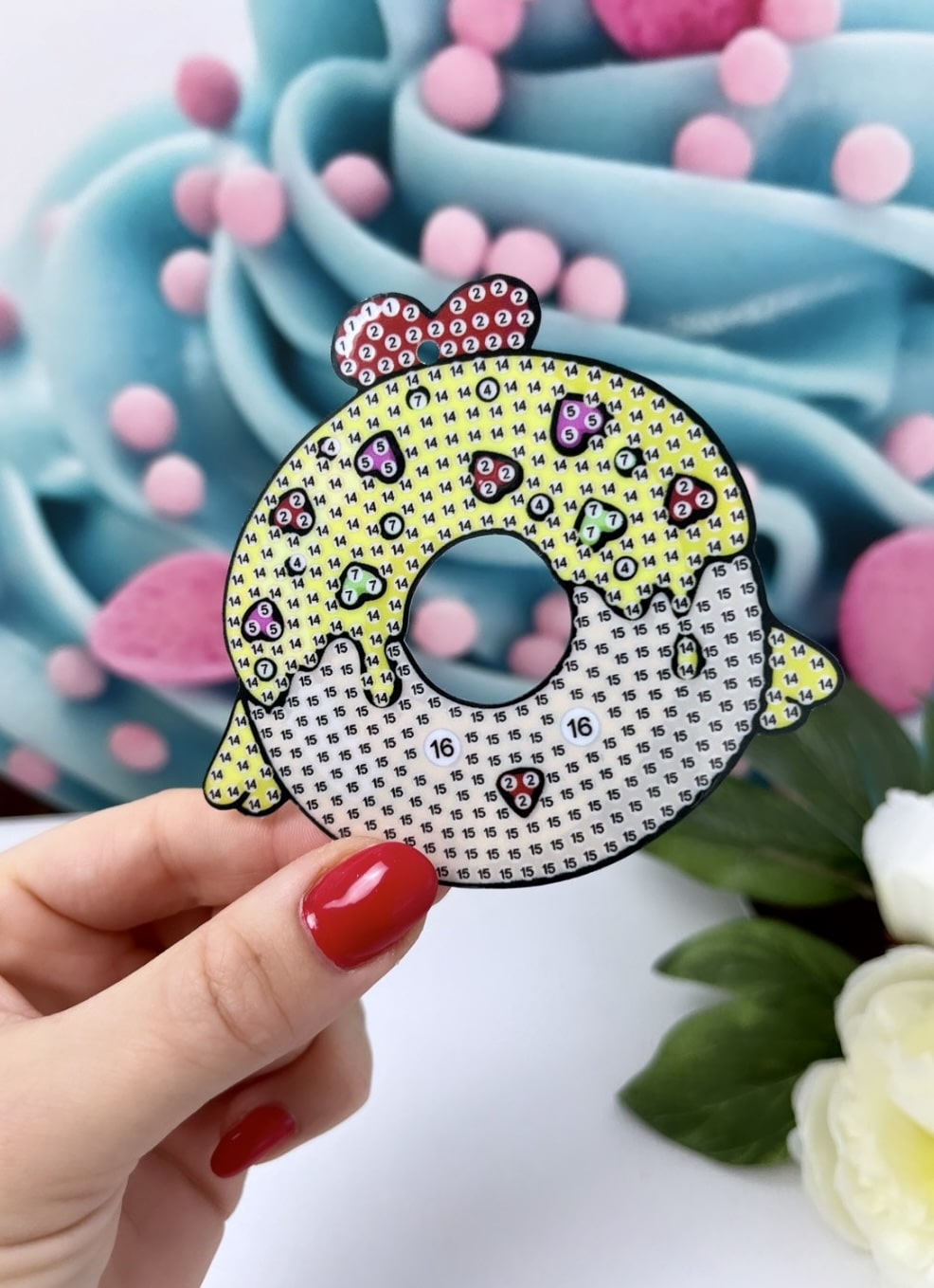 Diamond Painting Anhänger "Donuts" 10Stk