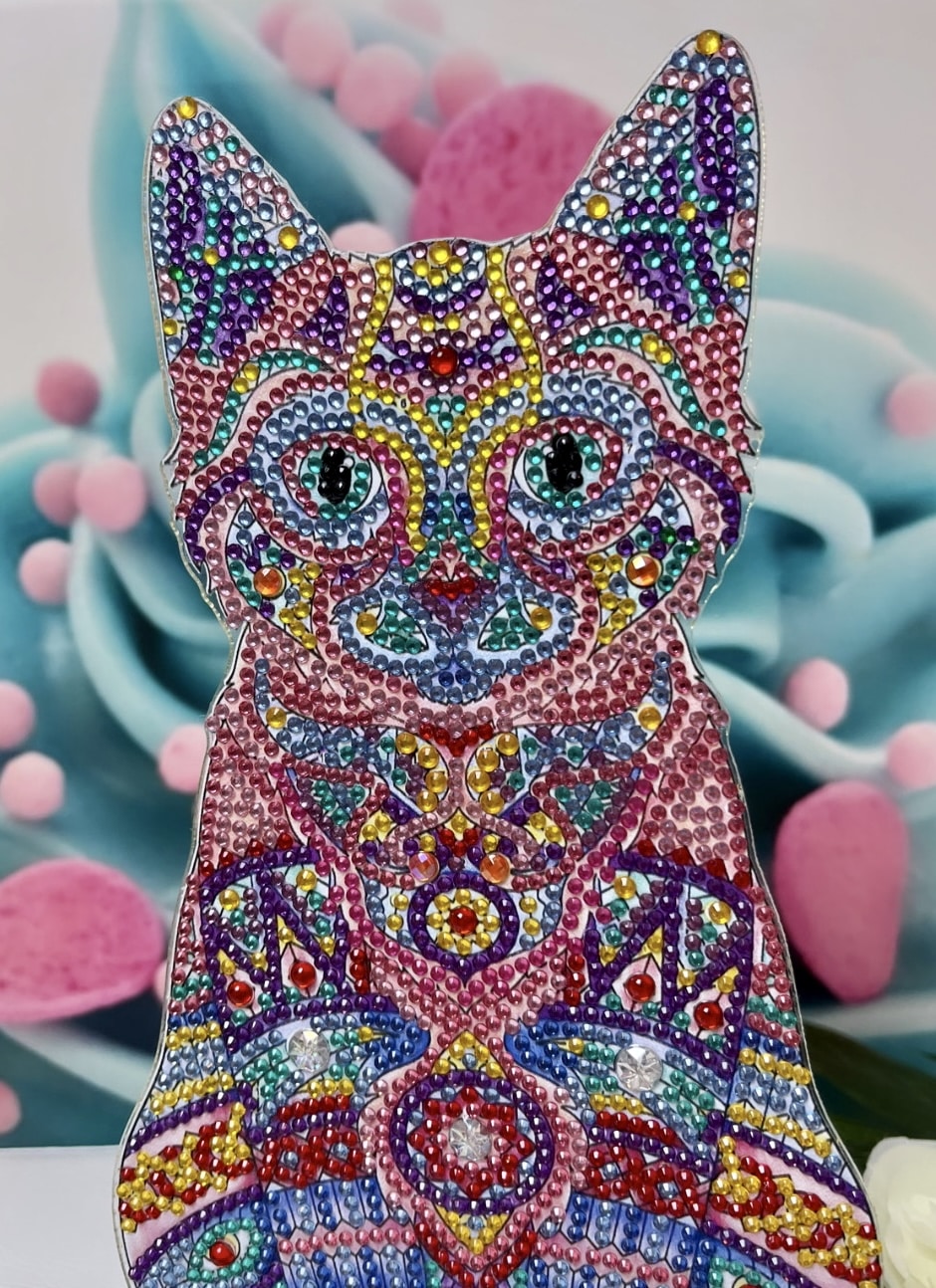 Diamond Painting "Mandala-Cat" Aufsteller