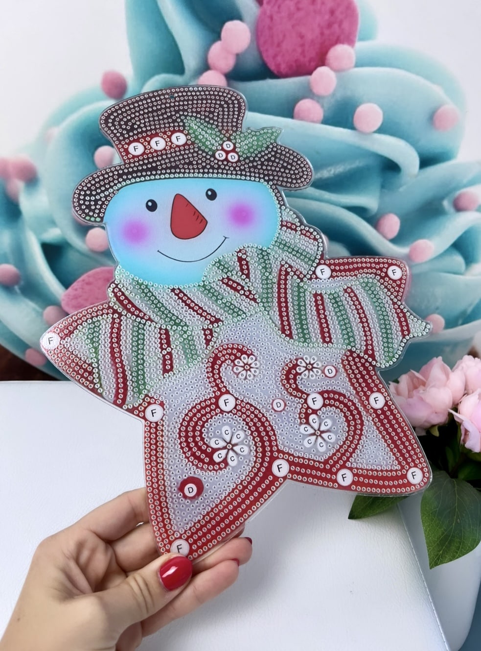 Diamond Painting X-MAS Weihnachtsstern "Schneemann" (Strass- und AB Steine) 037