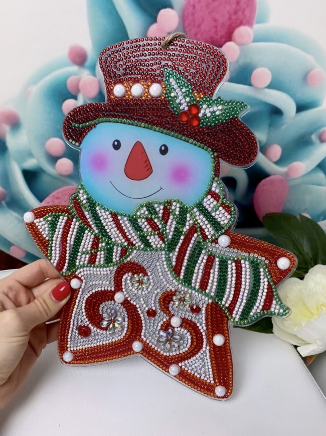 Diamond Painting X-MAS Weihnachtsstern "Schneemann" (Strass- und AB Steine) 037