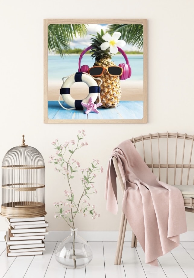 Diamond Painting Bild: "Pina Colada" 50x50cm inkl. 5 AB Farben