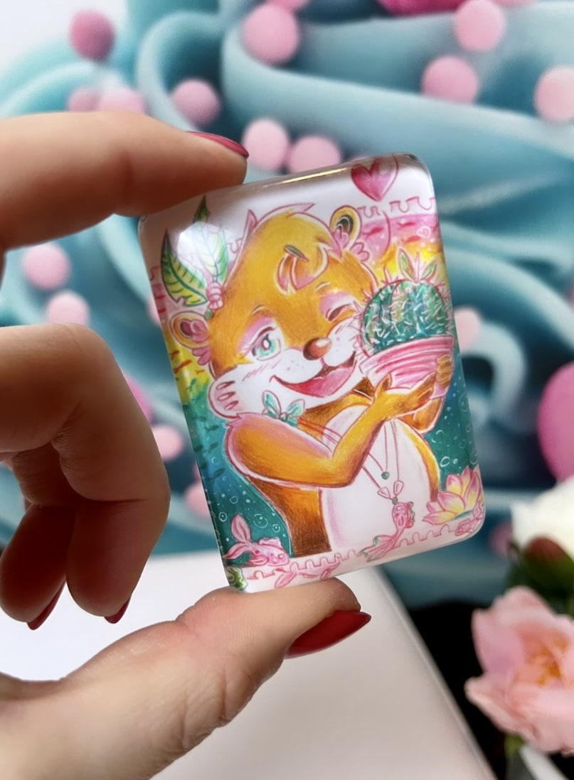Diamond Painting Cover Minder "Otter liebt Kaktus"