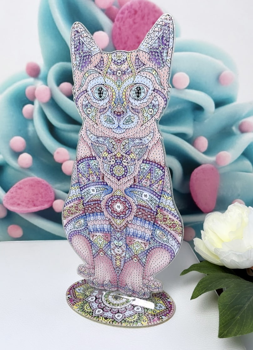 Diamond Painting "Mandala-Cat" Aufsteller