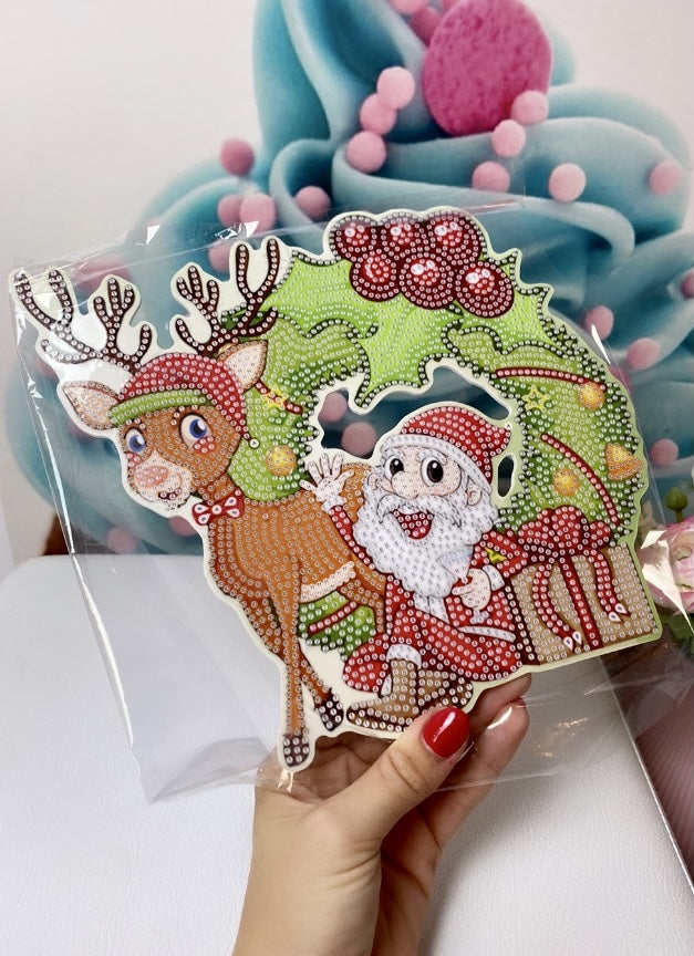 Diamond Painting X-MAS Weihnachtskranz "Rentier" 030