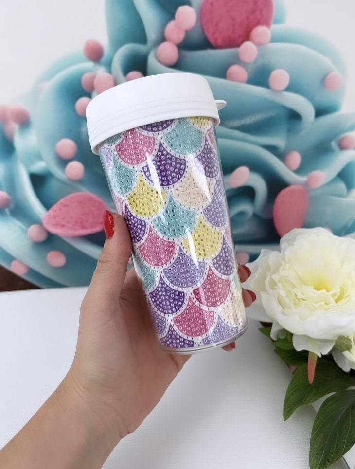 Diamond Painting Cup "Fischschuppe" Trinkbecher 470ml (C2)