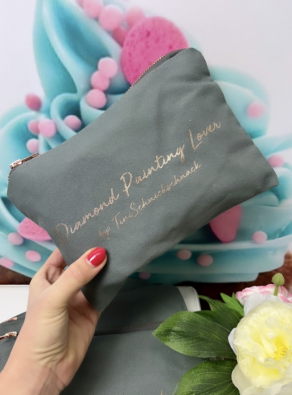 Diamond Painting Tasche "Diamond Painting Lover" (grau)