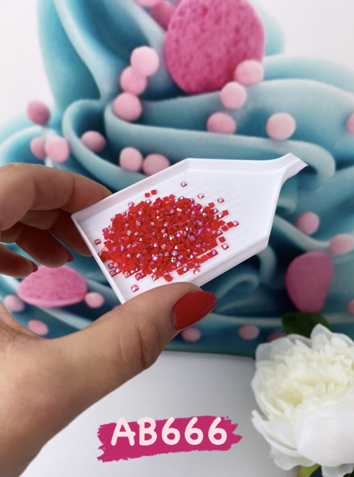 Diamond Painting - eckige AB Steine - 10g (Rot/Rosa Töne)