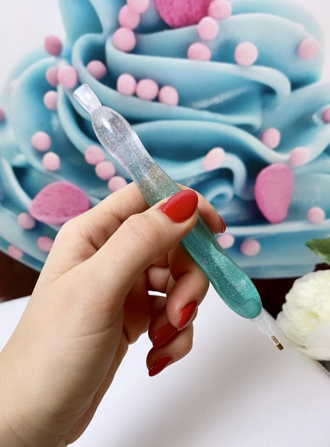 Diamond Painting Harz - Stift "Ergo" Glitzer (Petrol)