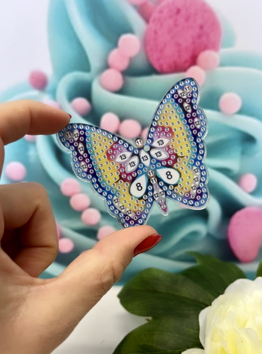 Diamond Painting Anhänger "Schmetterlinge" 4 Stück (AH70)