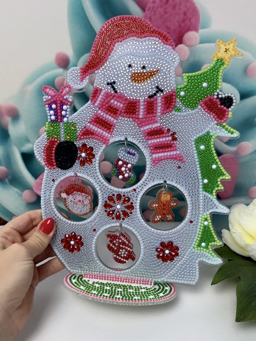 Diamond Painting X-MAS Ständer "Schneemann" (Strass- und Neonsteine) 035