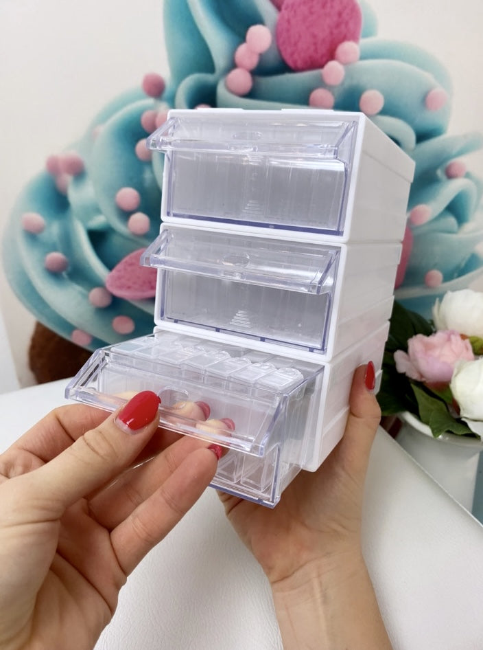 Diamond Painting Box - 35 Aufbewahrungsdosen im Container (blau)