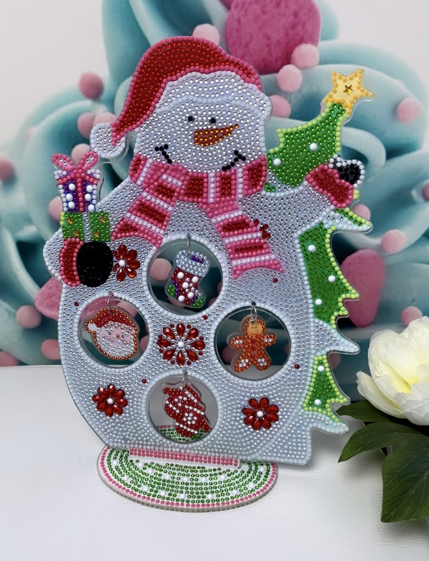 Diamond Painting X-MAS Ständer "Schneemann" (Strass- und Neonsteine) 035