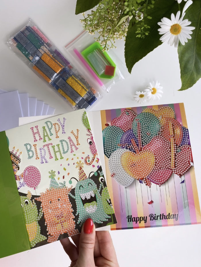 Diamond Painting - Geburtstagskarten - 6er Set
