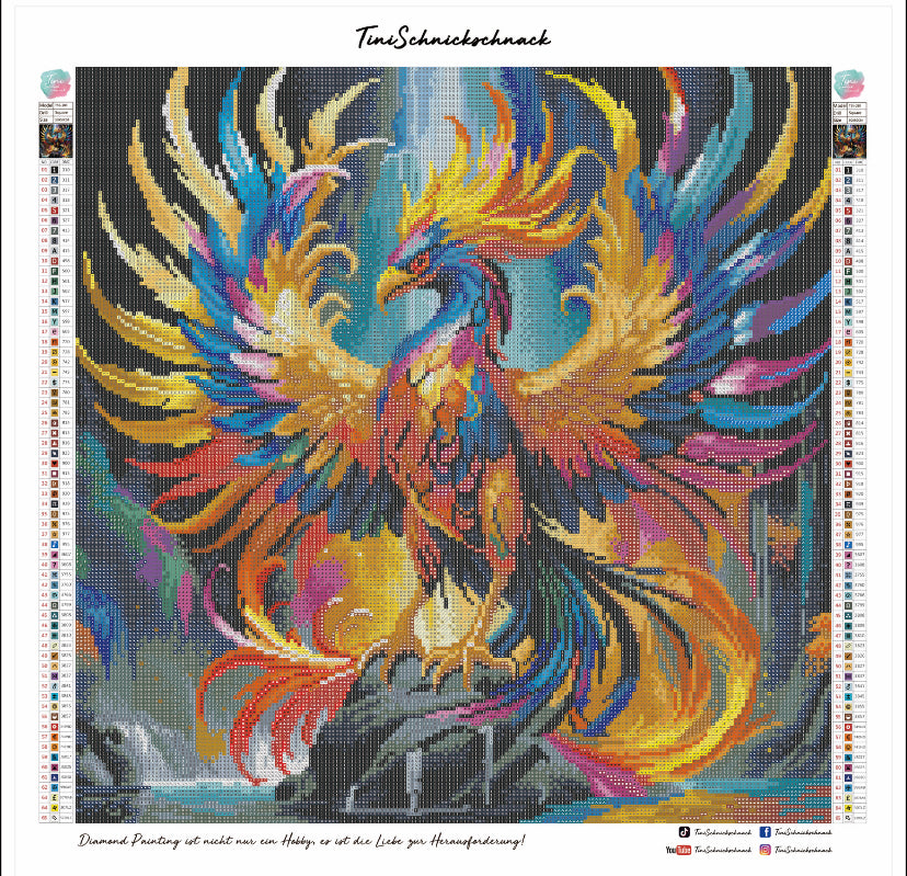 Diamond Painting TiniSchnickschnack Bild "Golden Phoenix" 50x50cm (inkl. Metallic Stones)