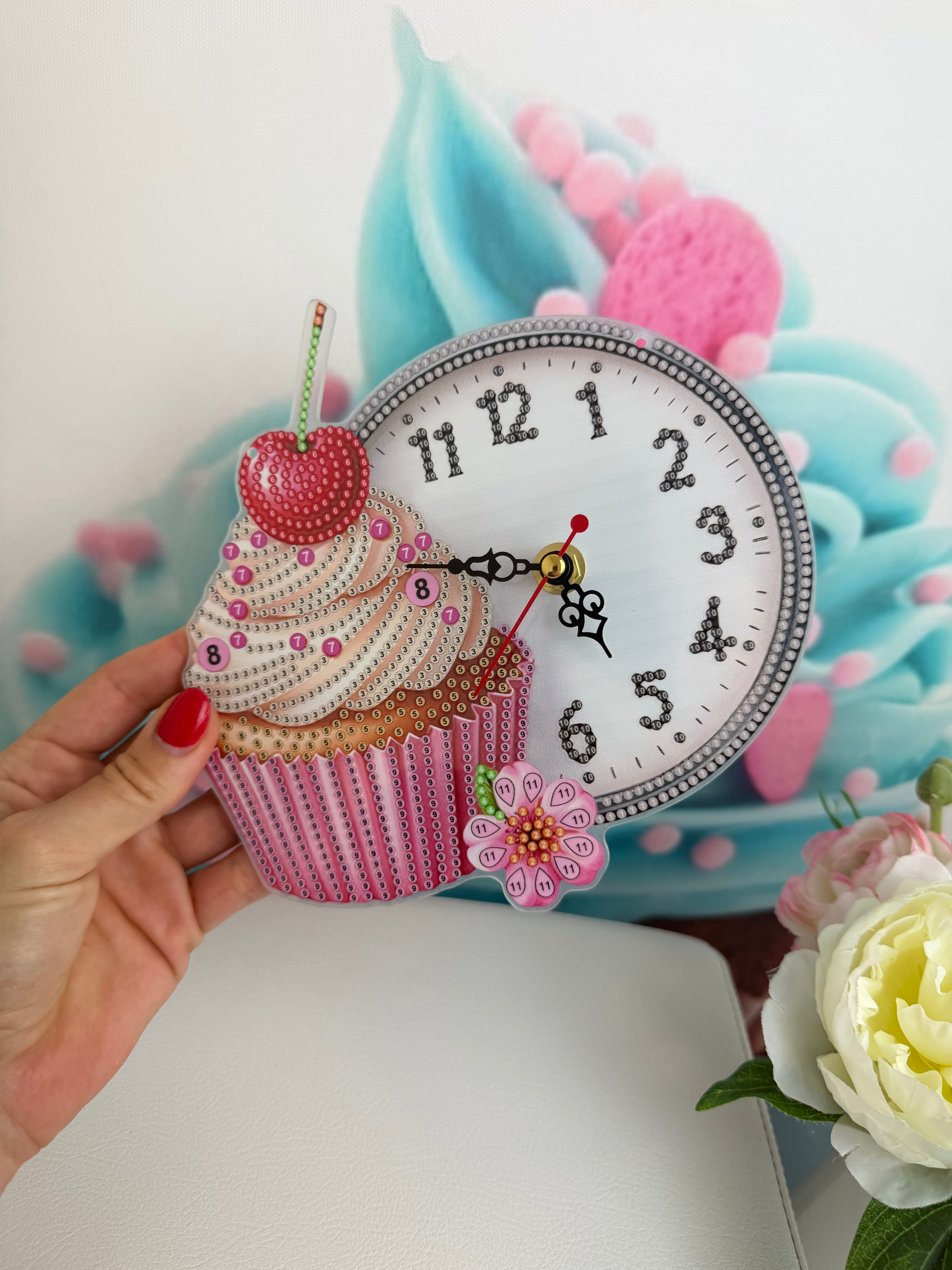 Diamond Painting Anhänger / Uhr "Muffin" ca.19cm (AH521)