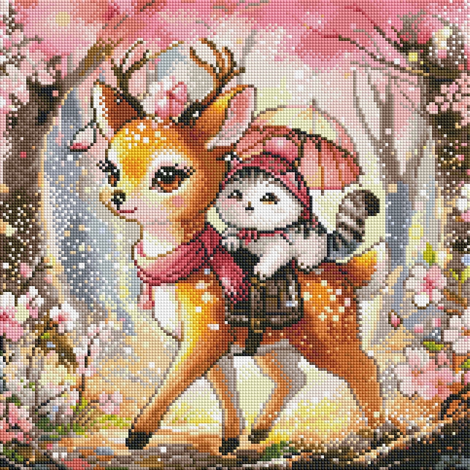 Diamond Painting Bild "Freunde im Blütenwald" von Lisa Morgan 40x40cm (inkl. Feenstaub) TSS-639