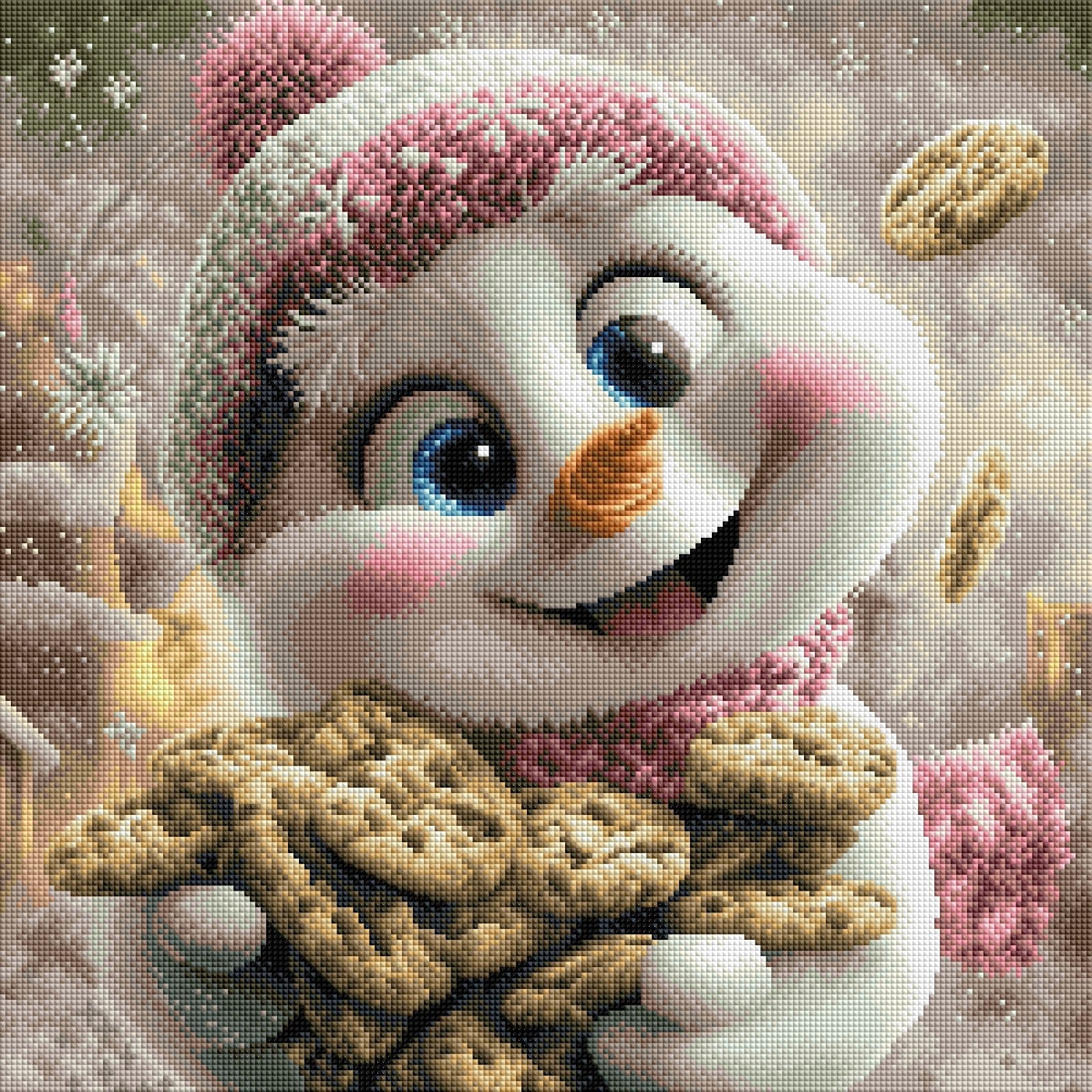 Diamond Painting Bild "Schneemann Frosti`s Cookie-Time" von Lisa Morgan 50x50cm (inkl. Feenstaub) TSS-875