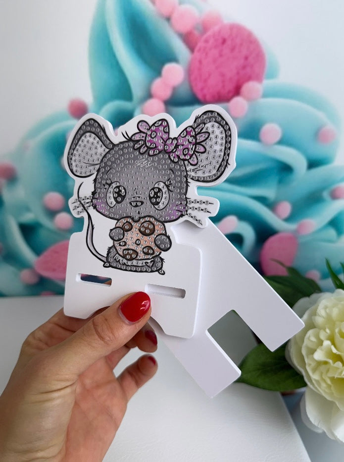 Diamond Painting Schnubbi Handy-Base "Keksmaus" 10x14cm (B001)