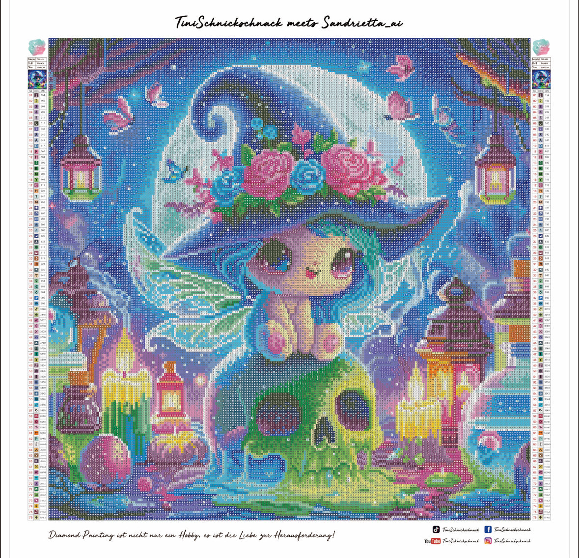Diamond Painting Bild Halloween "Gespensterstunde" von AI-Artist Sandrietta_ai (Sondersteine Special) 50x50cm TSS-583