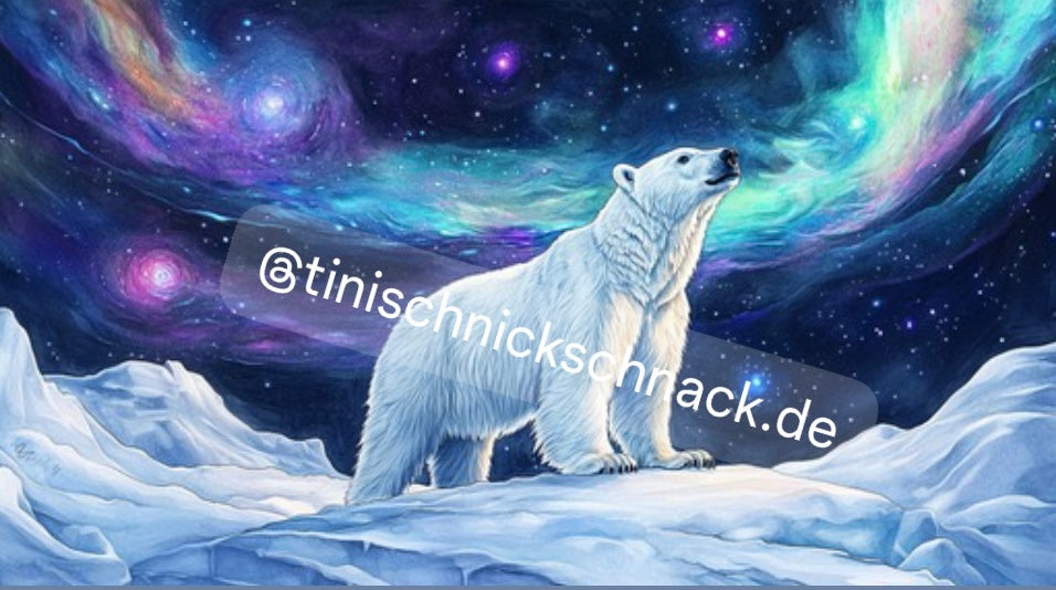 Diamond Painting Bild "Eisbär im Polarlicht" von AI-Artist Sandrietta_ai (inkl. Feenstaub) 50x70cm TSS-594