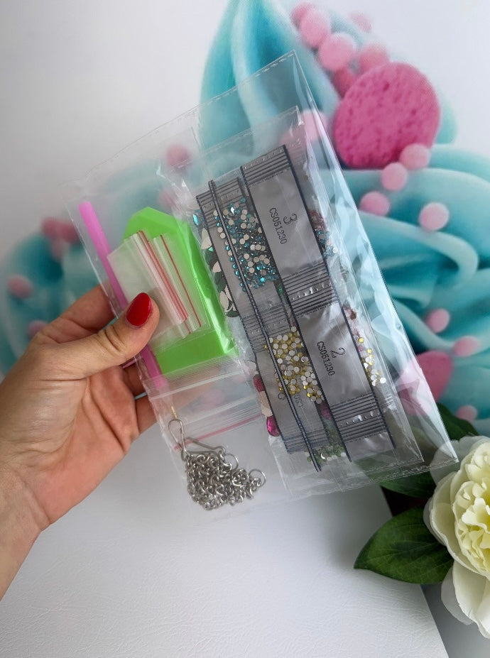 Diamond Painting Anhänger "Blütenherz" 21x25cm (AH230)