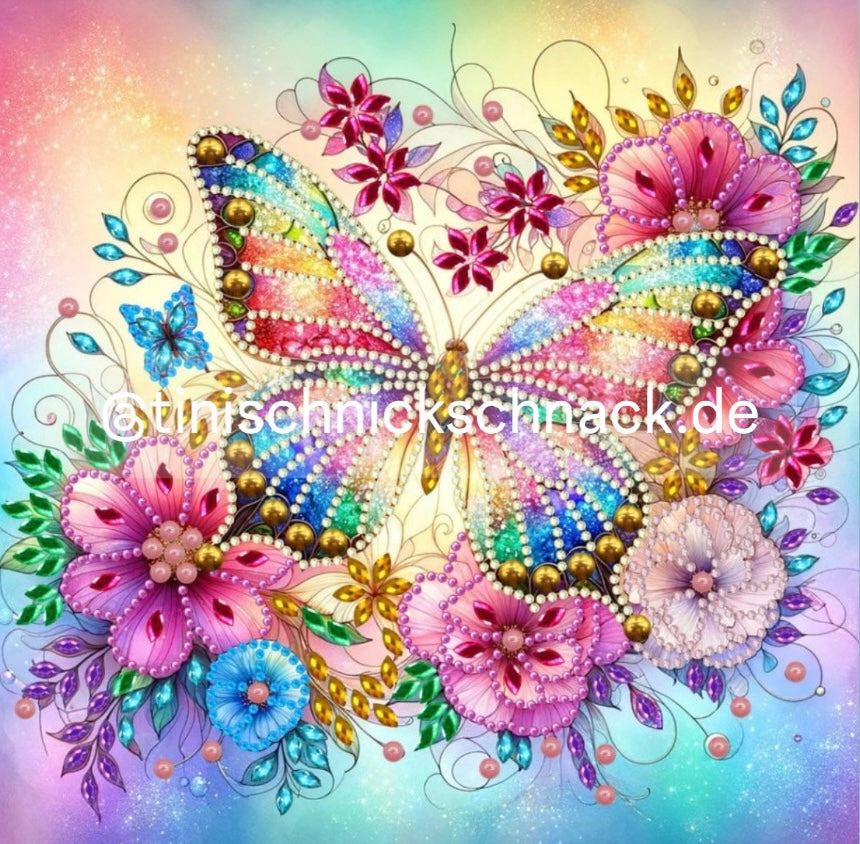 Diamond Painting Bild "Schmetterling" Teilbild 25x25cm (TB5)