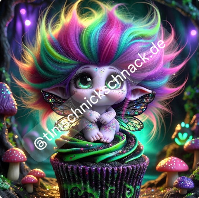 Diamond Painting Bild Trolljunge "Krumblecake" von AI-Artist Sandrietta_ai 50x50cm (inkl. Metallic)