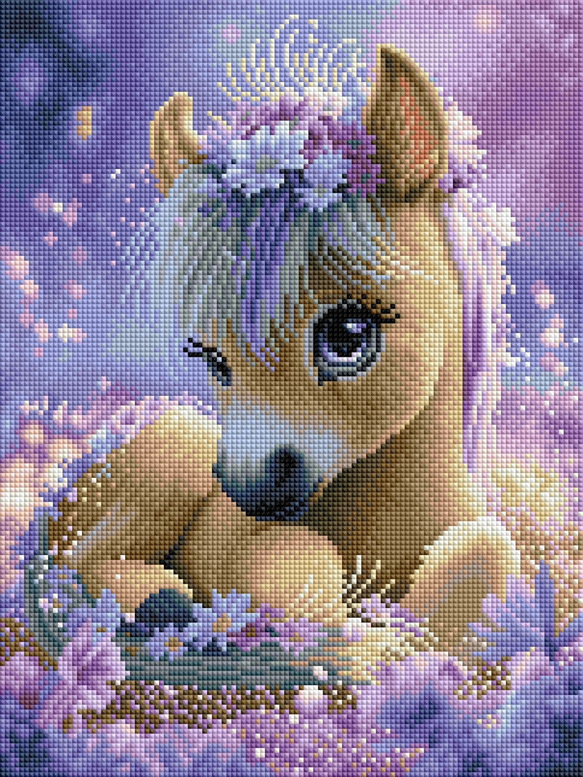 Diamond Painting Bild "Pony Polly" von AI-Artist Sandrietta_ai (inkl. Feenstaub) 30x40cm TSS-883