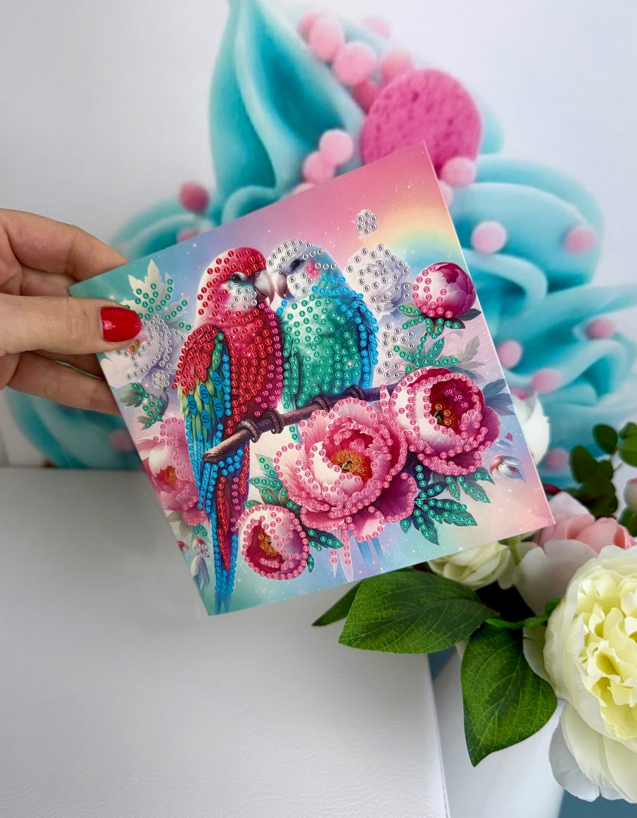 Diamond Painting "Happy Birds" Grußkarten 6er Set (K66)