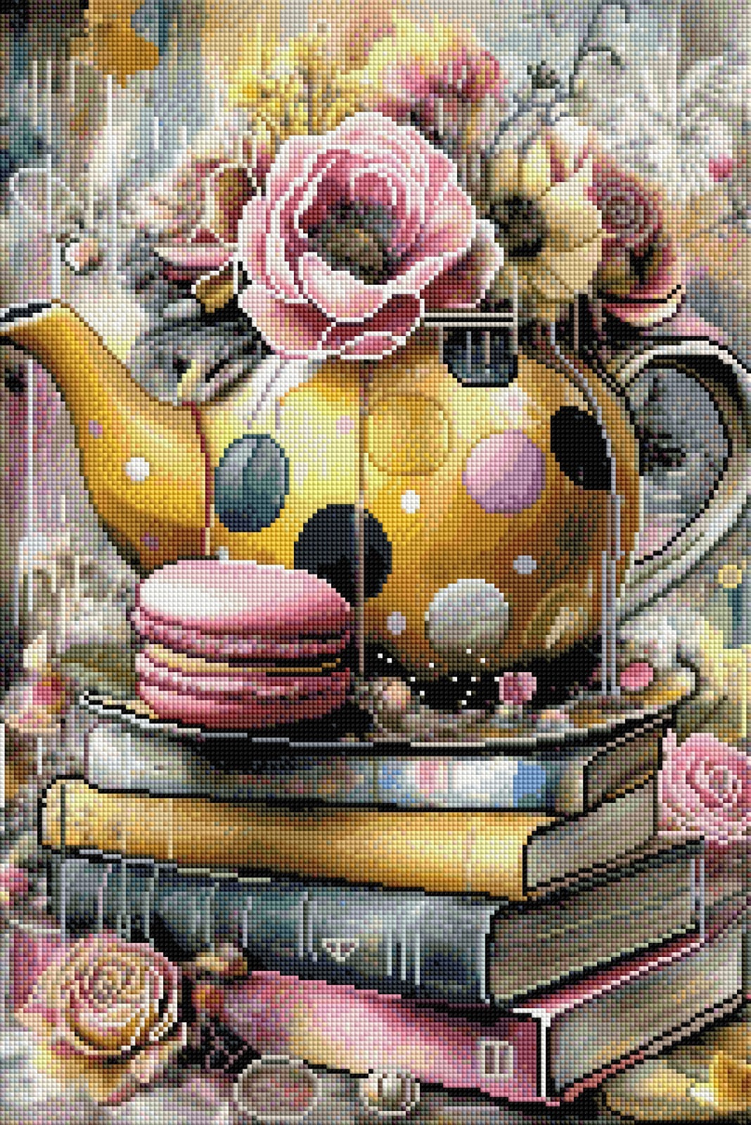 Diamond Painting Bild "Kleine Lesepause"  von AI-Artist CleoDora (inkl. Feenstaub) 40x60cm TSS-915
