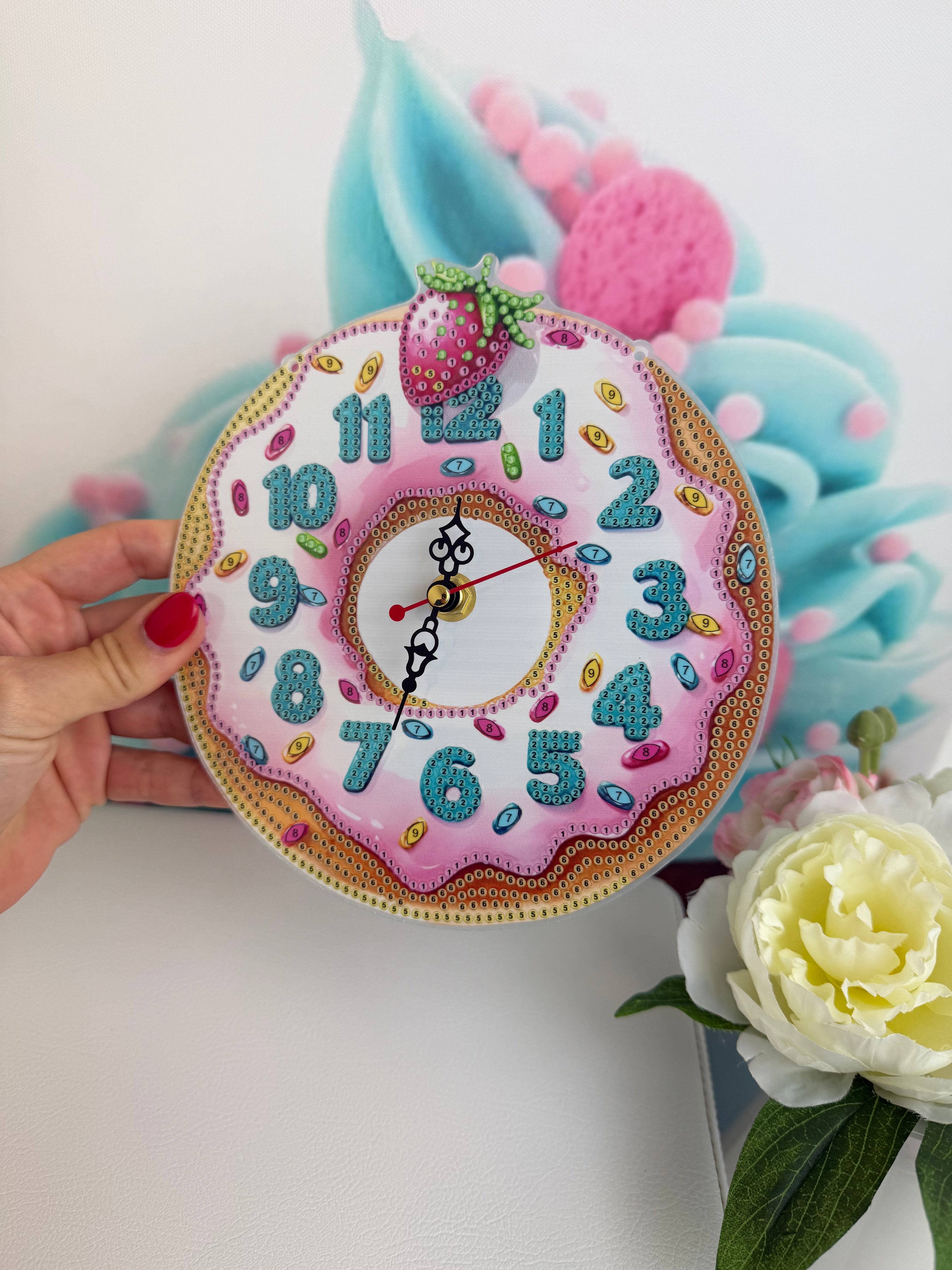 Diamond Painting Anhänger / Uhr "Donut" ca.19cm (AH520)