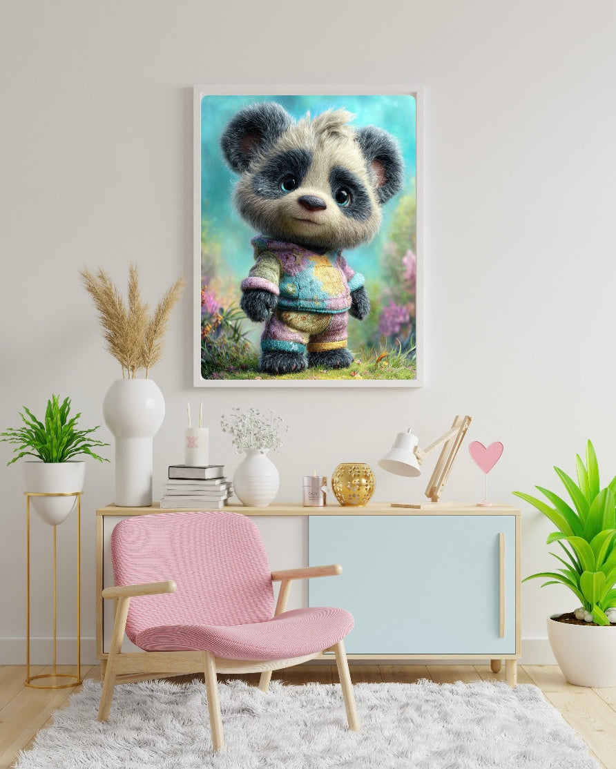 Diamond Painting Bild "Bärli Bruno" von AI-Artist Sandrietta_ai (inkl. Feenstaub) 30x40cm TSS-749