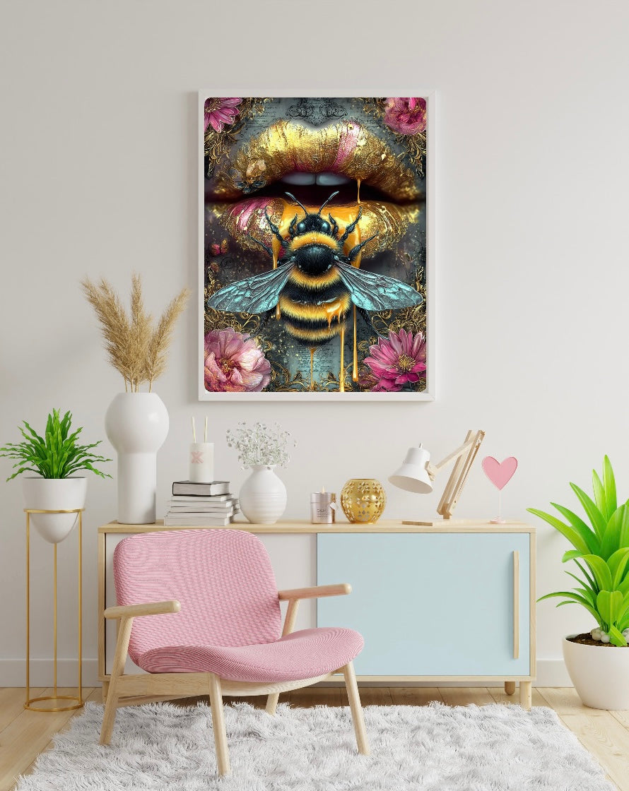 Diamond Painting XL Bild "Honey Lips" von AI-Artist Elly_a.i (inkl. Metallic) 60x80cm TSS-906
