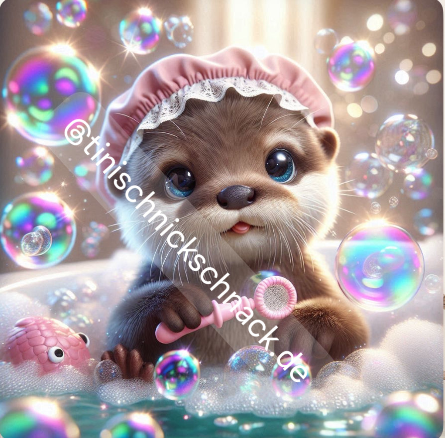 Diamond Painting Bild Badespaß "Otter Moppi" von AI-Artist Lexxy.ai 50x50cm (inkl. Feenstaub) TSS-509 VK1