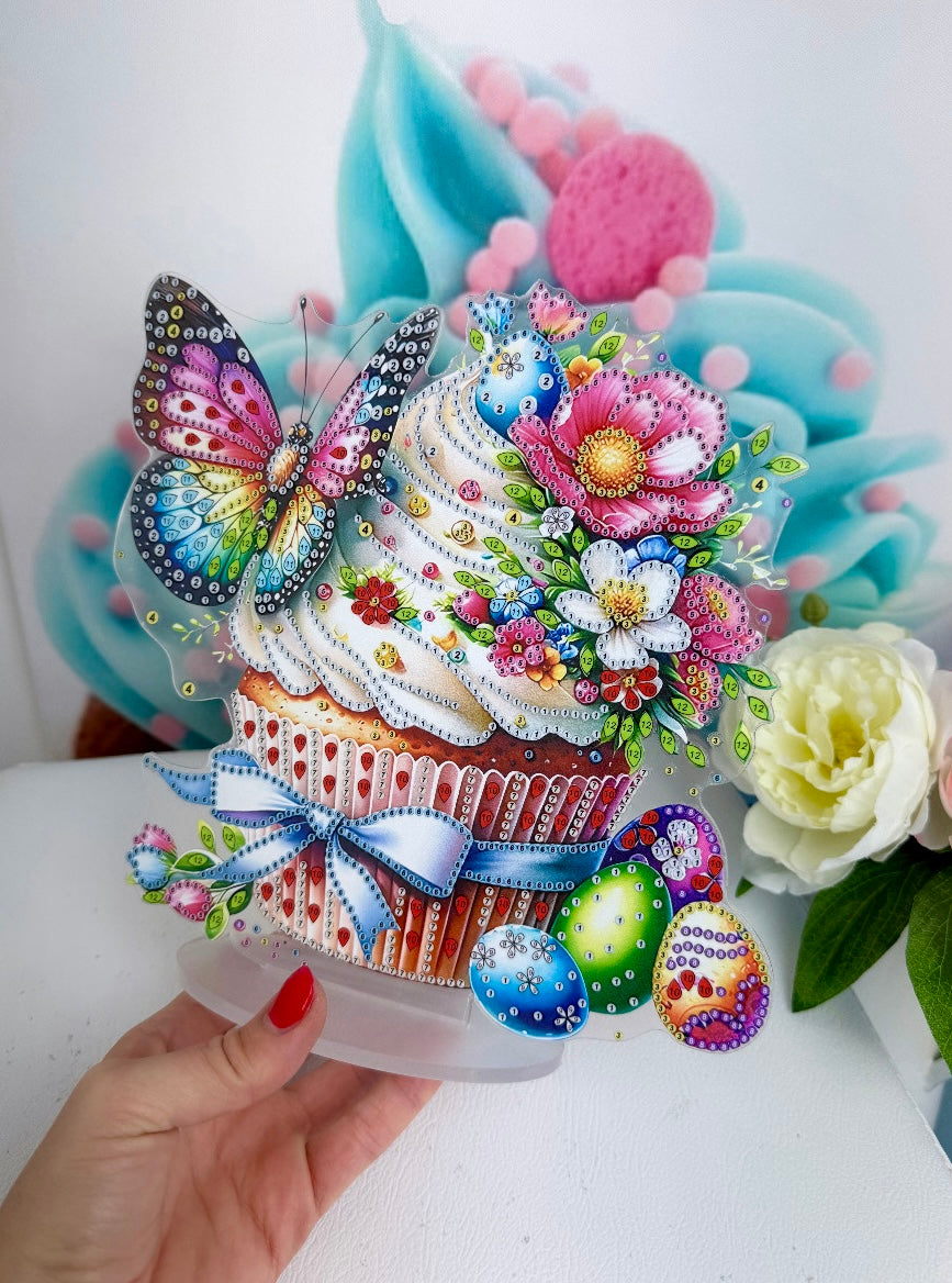 Diamond Painting Ostern Aufsteller "Oster-Cupcake" 24x24cm (O4)