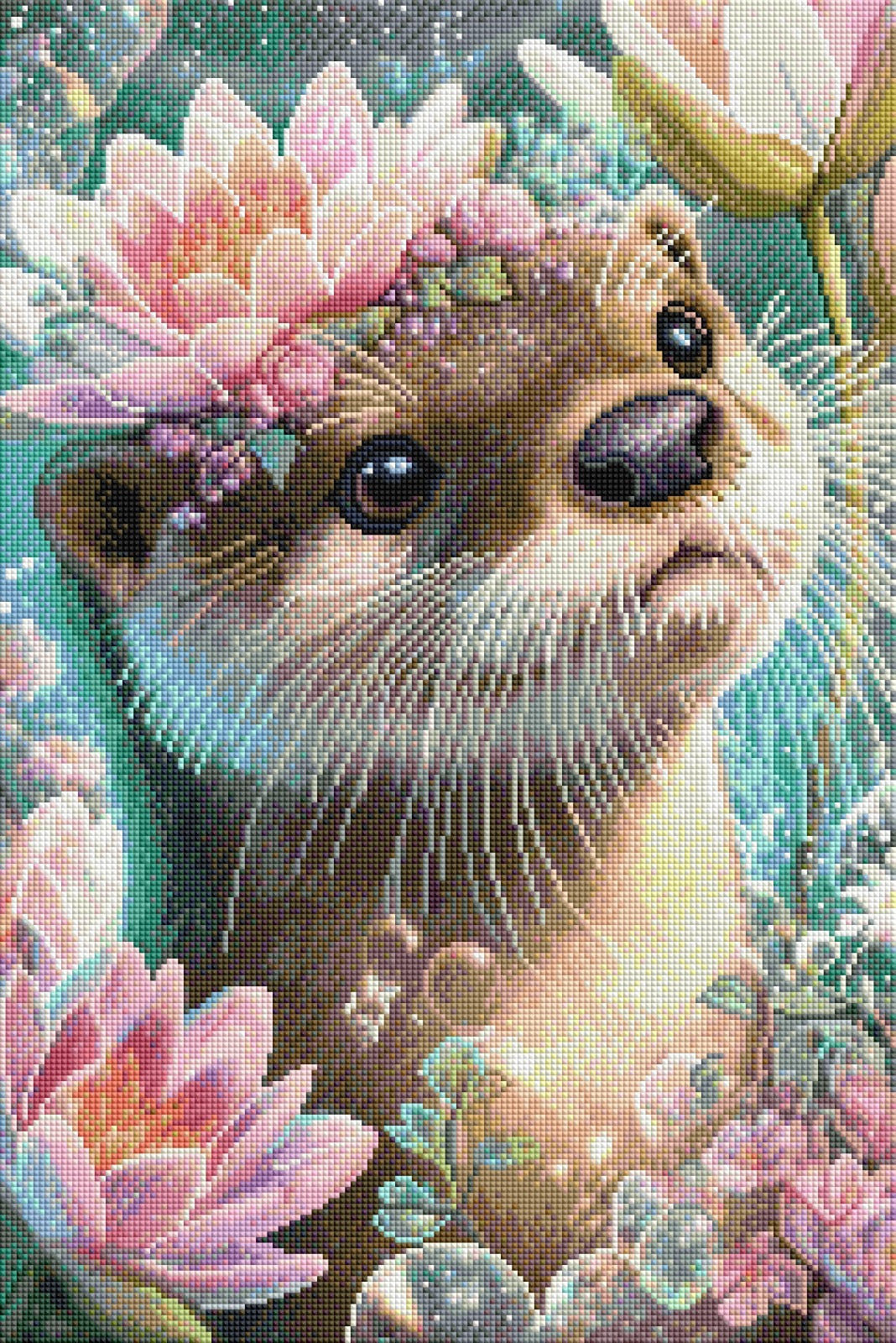 Diamond Painting Bild "Otter im Seerosenteich" von AI-Artist Sandrietta_ai (FULL STRASS) 40x60cm TSS-879