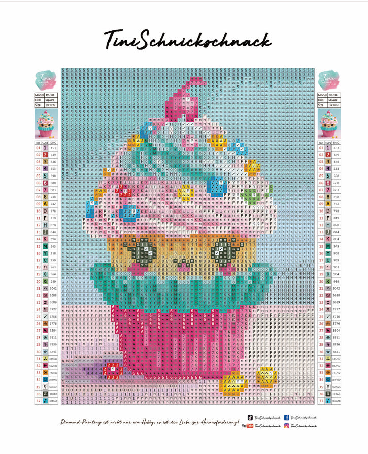 Diamond Painting TiniSchnickschnack Mini Bild "Happy Cupcake" 15x20cm (inkl. Fairy Dust) TSS-318