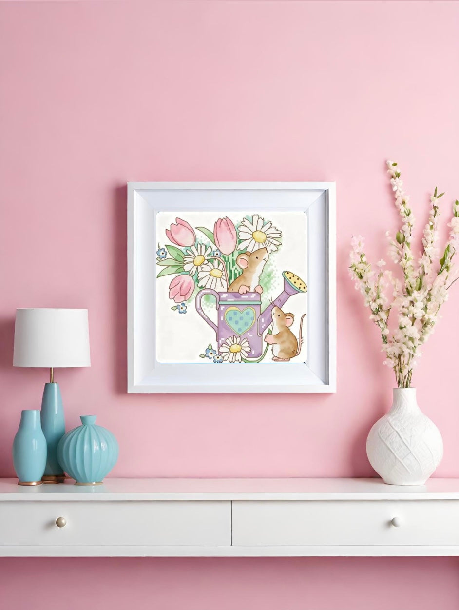 Diamond Painting Bild: "Blumengrüße" 30x30cm (Teilbild)