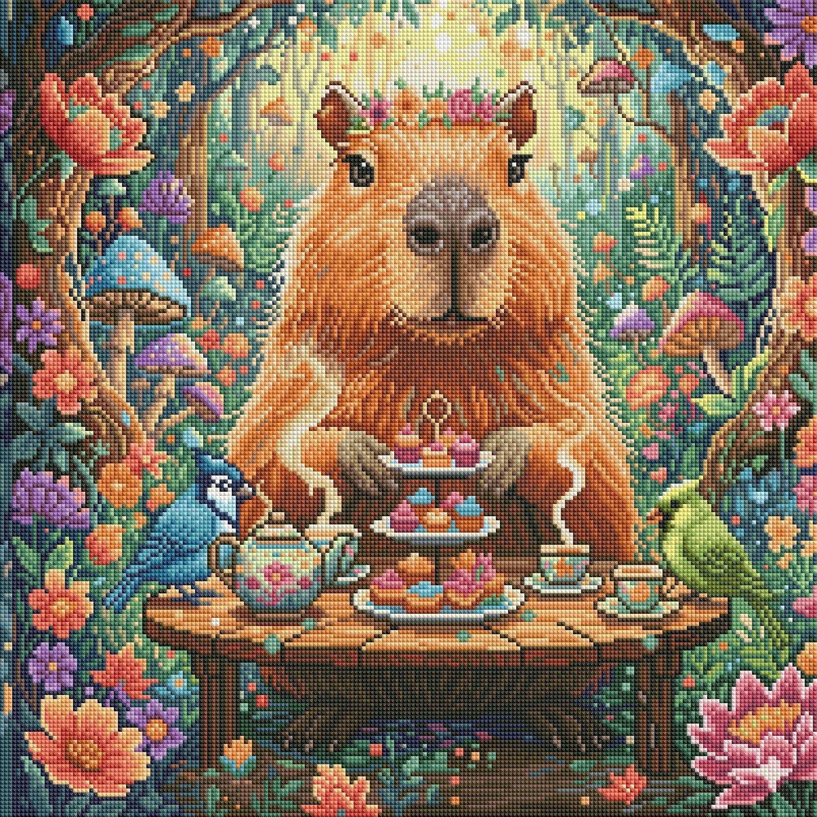 Diamond Painting Bild "Capybara Teatime" von TiniSchnickschnack 50x50cm (Sondersteine Special) TSS-848