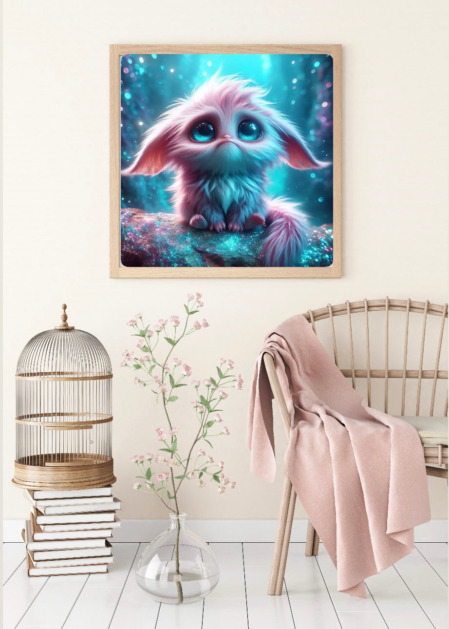 Diamond Painting Bild Wuschelmonster "Trauriger Zuzu" von AI-Artist Lexxy.ai 50x50cm (inkl. Feenstaub) TSS-619