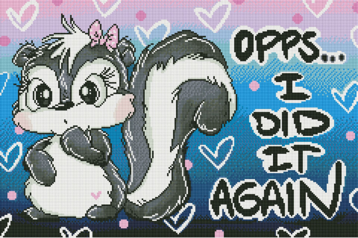 Diamond Painting Bild Schnubbi "Stinktier" von Schnubbirella 40x60cm (inkl. Feenstaub) TSS-686