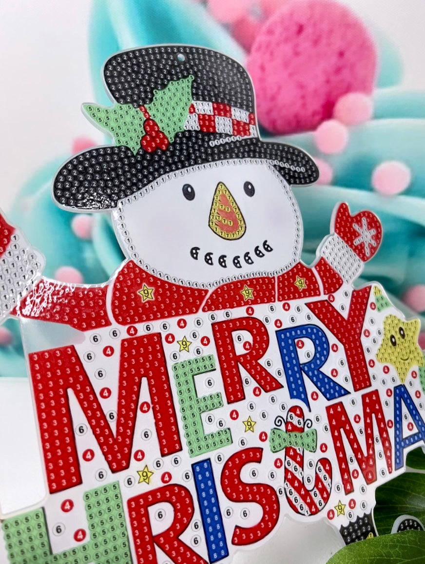 Diamond Painting XMAS Anhänger "Snowman - Merry Christmas"  Anhänger (AH803)