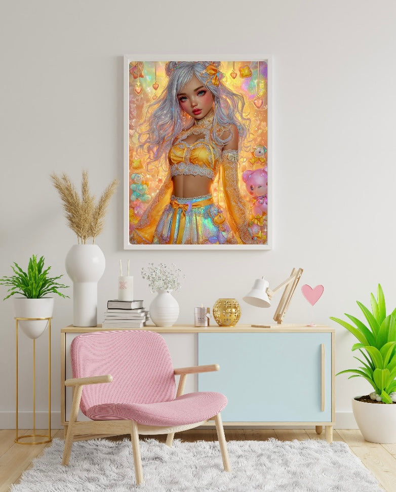 Diamond Painting Bild "Mrs. Cleo Candy" von AI-Artist Sandrietta_ai (Sondersteine Special) 50x70cm TSS-877